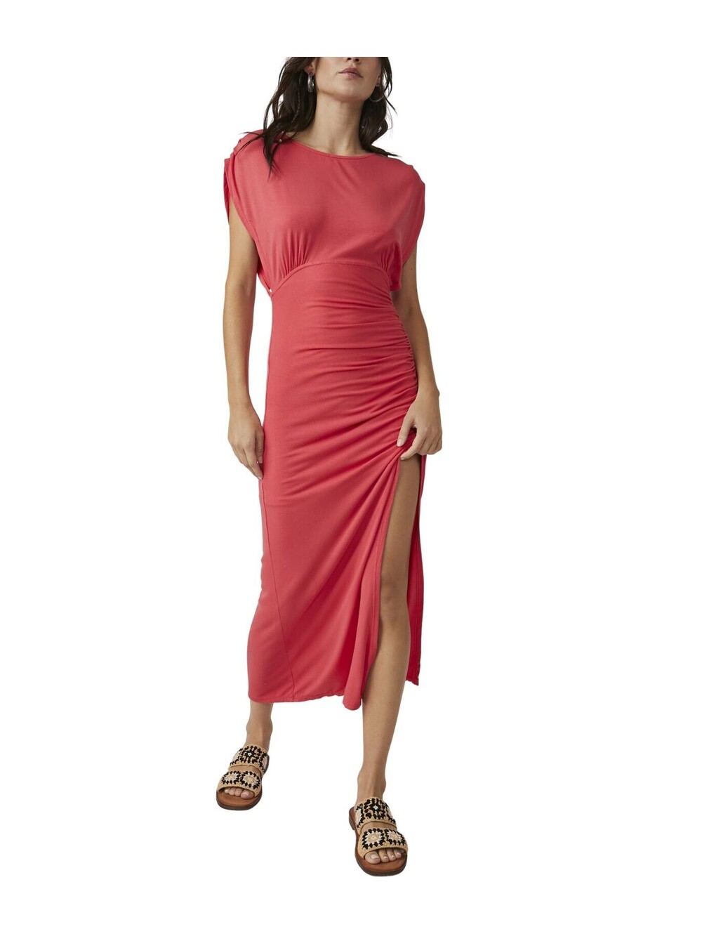 Free People Women's Lakeside Solid Midi Dress, Black, S